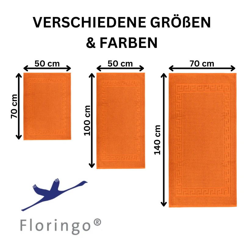 Floringo Badvorleger Duschvorleger 50x100 cm exclusiv 1100g/m² Zwirn