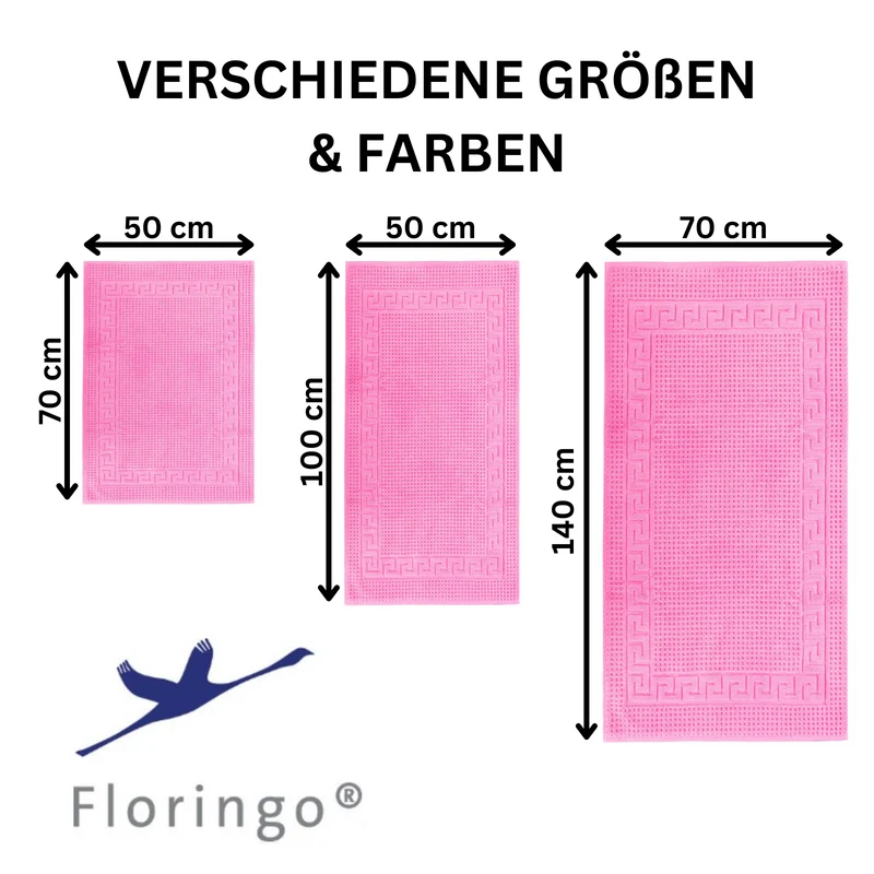 Floringo Badvorleger Duschvorleger 50x75 cm exclusiv 1100g/m² Zwirn