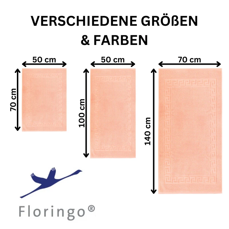 Floringo Badvorleger Duschvorleger 50x75 cm exclusiv 1100g/m² Zwirn