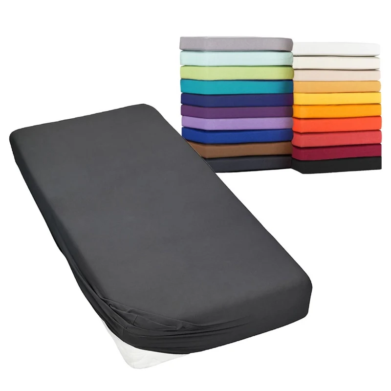 Spannbetttuch 180x200 - 200x220 cm auch für Wasserbett 160g/m² Line green Moon