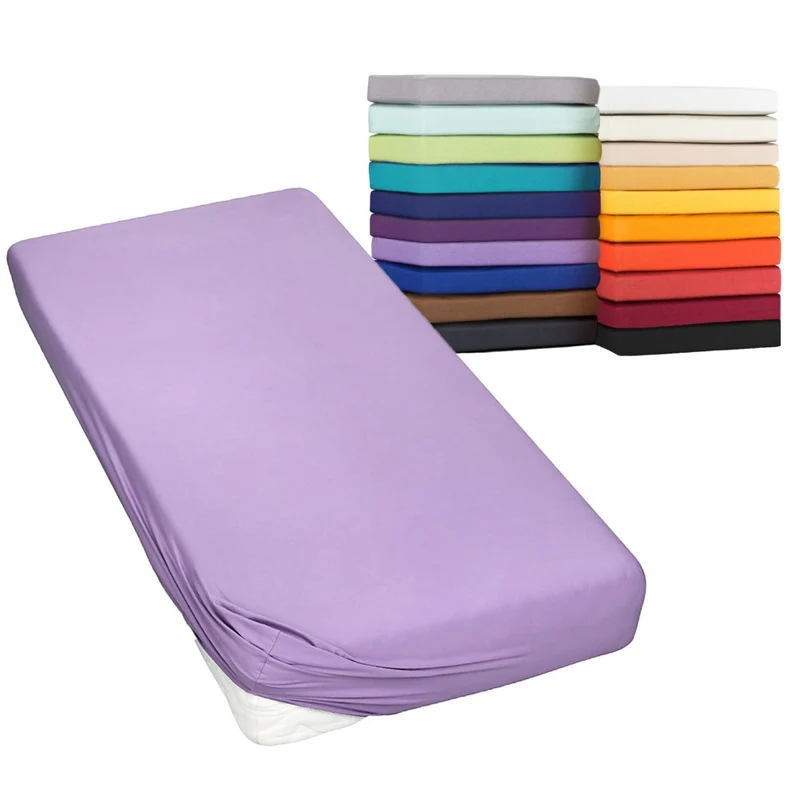Spannbetttuch 180x200 - 200x220 cm auch für Wasserbett 160g/m² Line green Moon