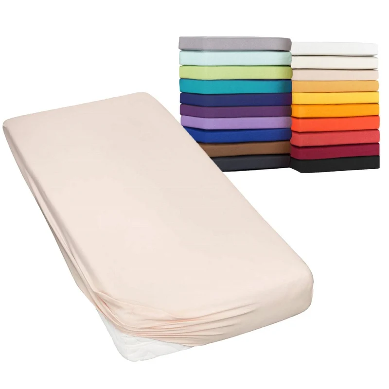 Spannbetttuch 180x200 - 200x220 cm auch für Wasserbett 160g/m² Line green Moon