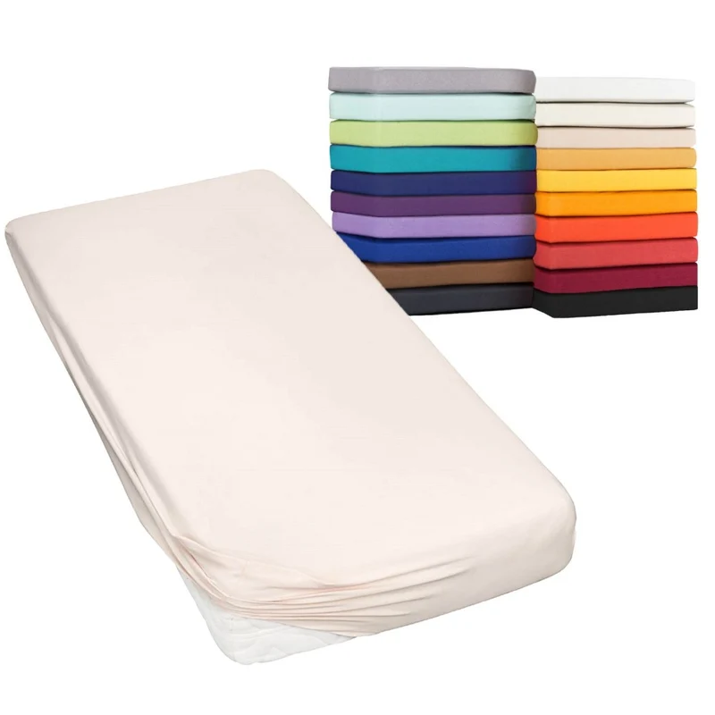 Spannbetttuch 180x200 - 200x220 cm auch für Wasserbett 160g/m² Line green Moon