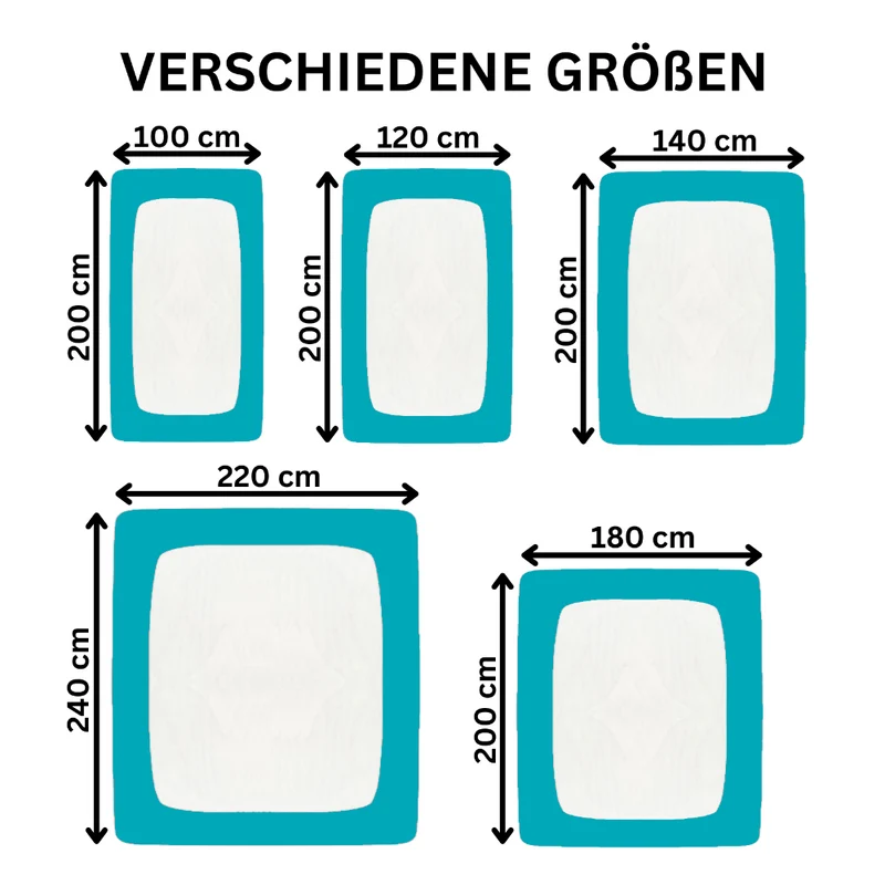 Spannbetttuch 180x200 - 200x220 cm auch für Wasserbett 160g/m² Line green Moon