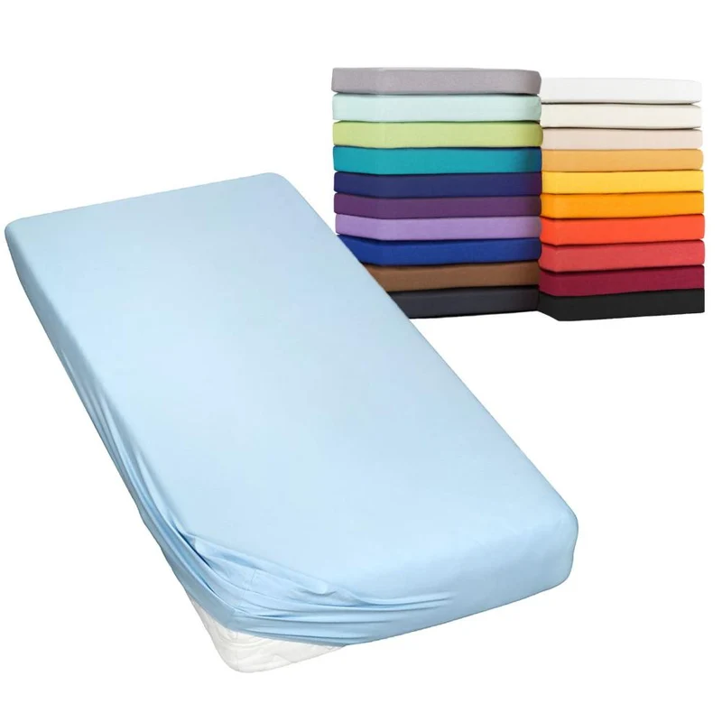 Spannbetttuch 120x200-130x220 cm Spannbettlaken 160g/m² Jersey Moon Line green