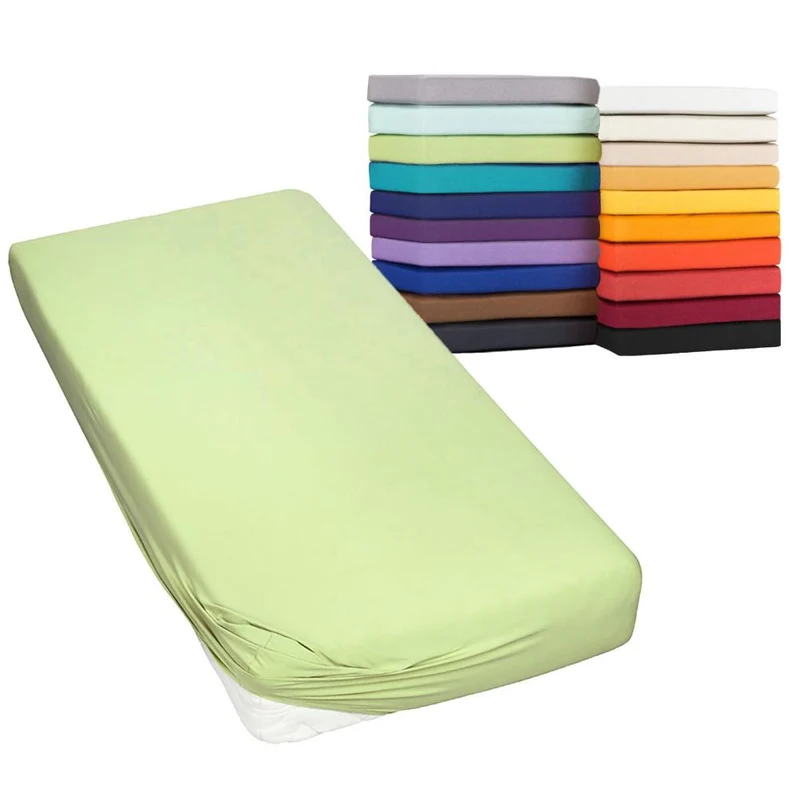 Spannbetttuch 120x200-130x220 cm Spannbettlaken 160g/m² Jersey Moon Line green