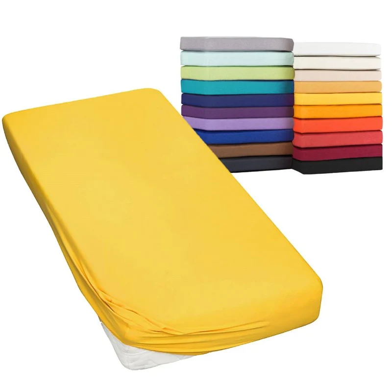 Spannbetttuch 120x200-130x220 cm Spannbettlaken 160g/m² Jersey Moon Line green