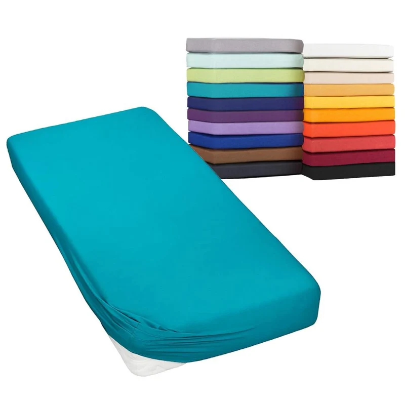 Spannbetttuch 120x200-130x220 cm Spannbettlaken 160g/m² Jersey Moon Line green