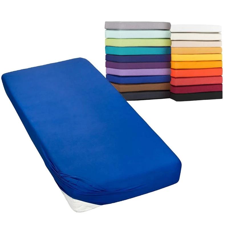 Spannbetttuch 120x200-130x220 cm Spannbettlaken 160g/m² Jersey Moon Line green