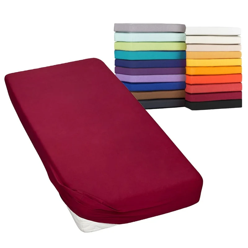 Spannbetttuch 90x200-100x220 cm auch für Wasserbett 160g/m² Line green Moon