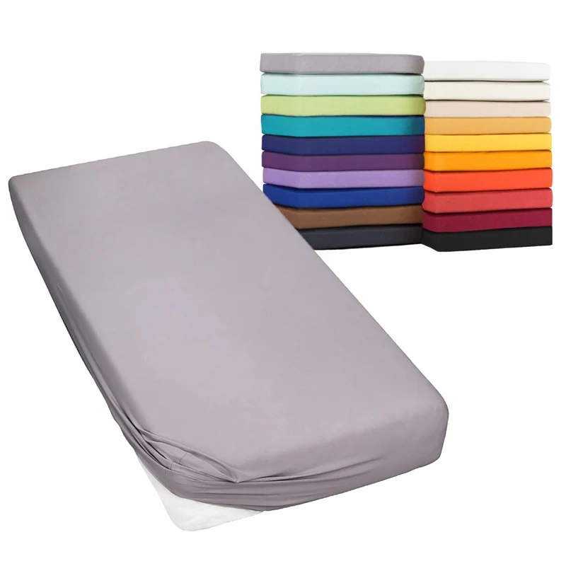 Spannbetttuch 90x200-100x220 cm auch für Wasserbett 160g/m² Line green Moon