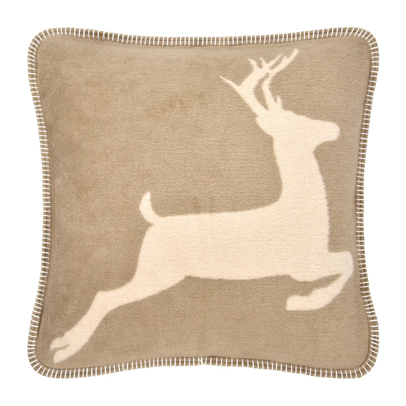 pad Deko Kissenhülle Kissenbezug Deko 45x45 HIRSCH - taupe