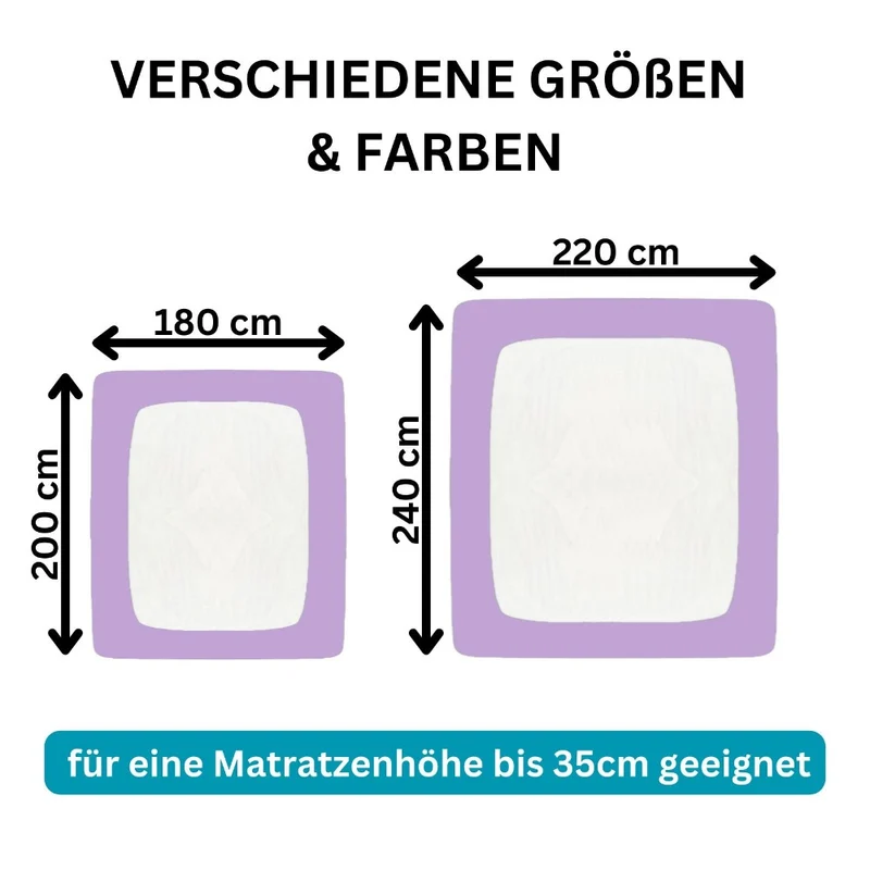 MOON Line silver XXL Spannbettlaken 200x220 - 220x240 190g/m² Spannbetttuch