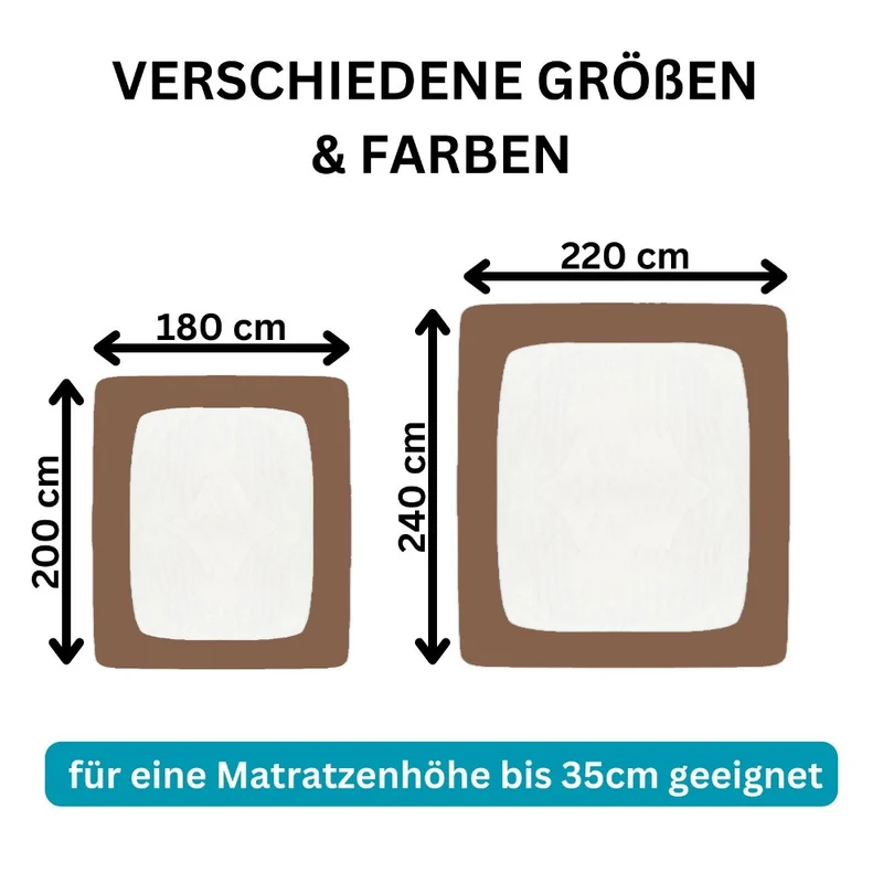 MOON Line silver XXL Spannbettlaken 200x220 - 220x240 190g/m² Spannbetttuch
