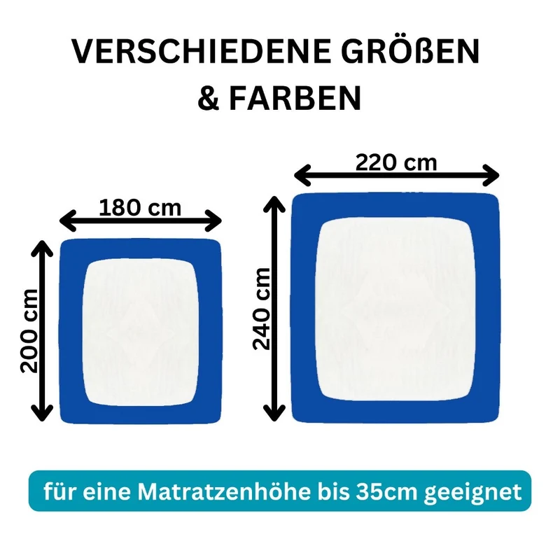 MOON Line silver XXL Spannbettlaken 200x220 - 220x240 190g/m² Spannbetttuch