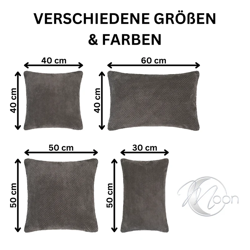 Moon - 2er Pack Kissenbezug mit Noppen Struktur - Serie Piano