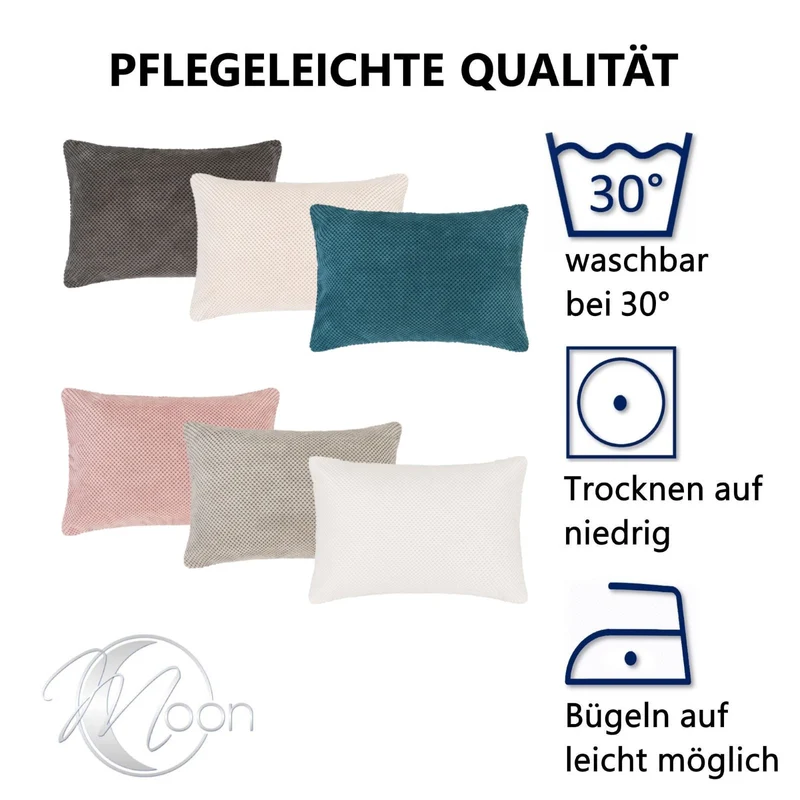 Moon - 2er Pack Kissenbezug mit Noppen Struktur - Serie Piano