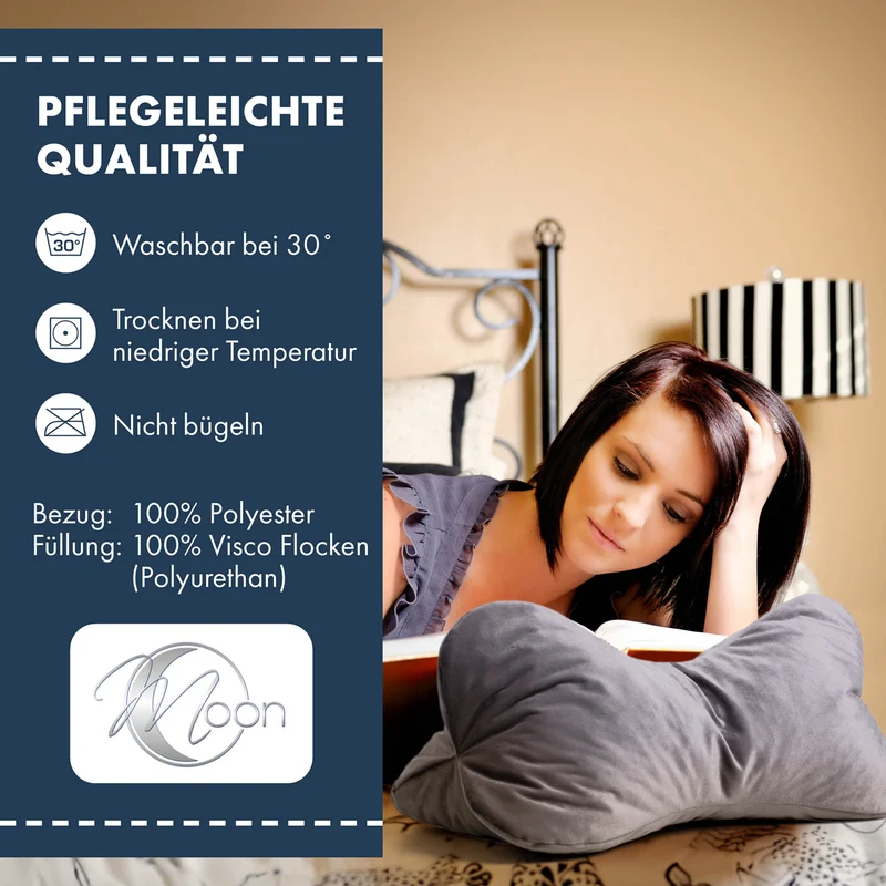 Moon Leseknochen mit 330g Viscoschaumflocken ca. 24x42 cm extra fest