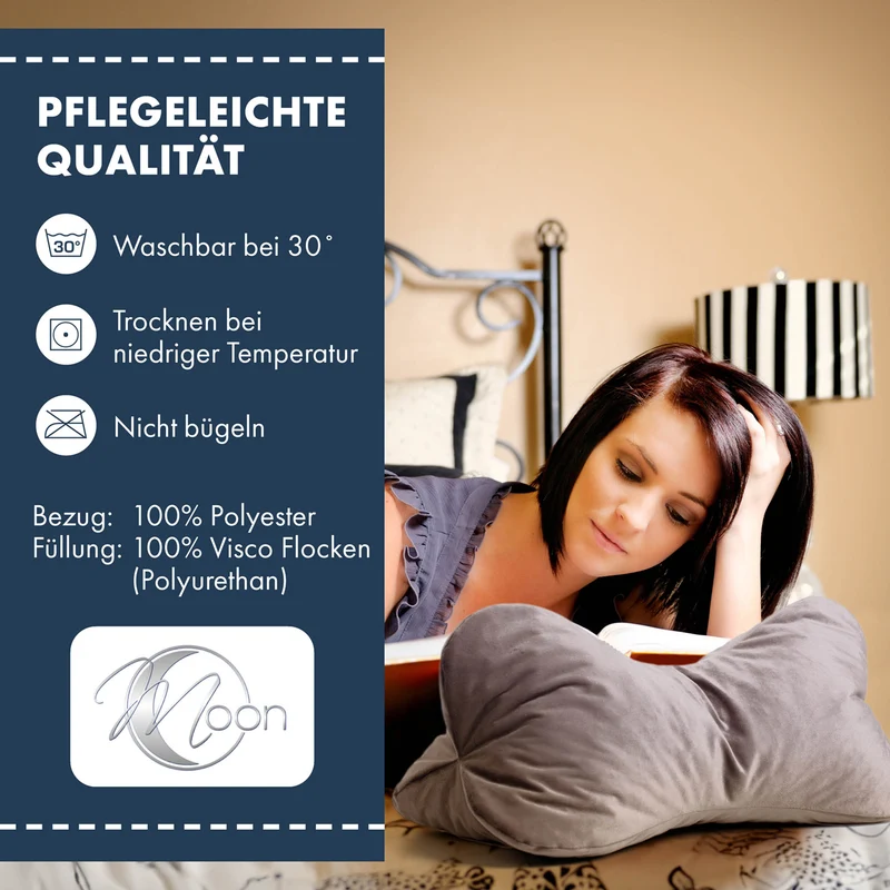 Moon Leseknochen mit 330g Viscoschaumflocken ca. 24x42 cm extra fest