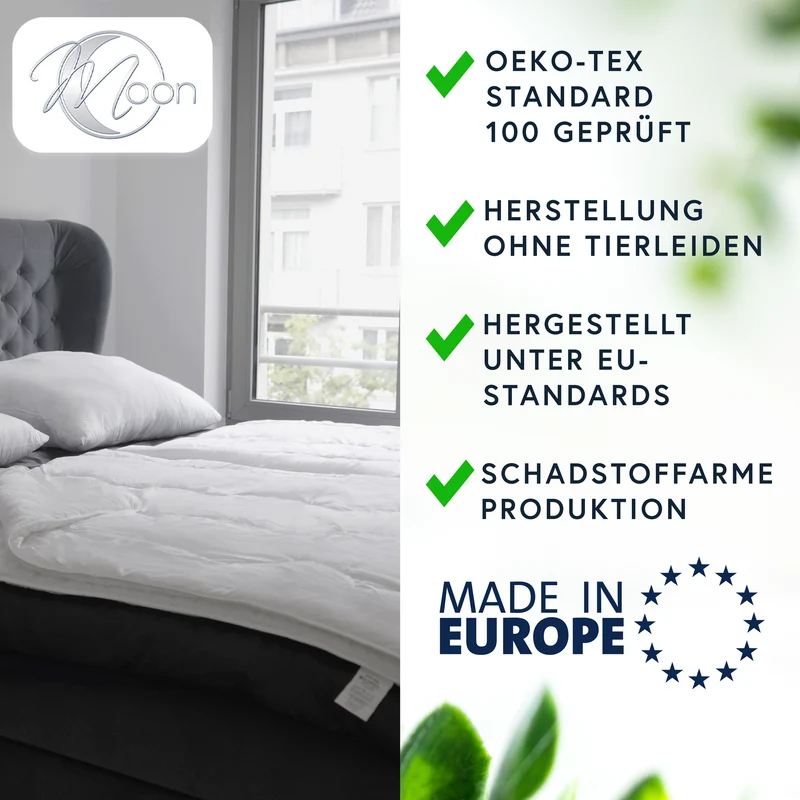 MOON Bettenset Ganzjahresdecke inkl. Kopfkissen 100% Polyester