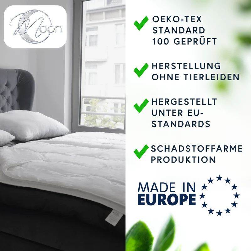 MOON Bettenset Ganzjahresdecke inkl. Kopfkissen 100% Polyester