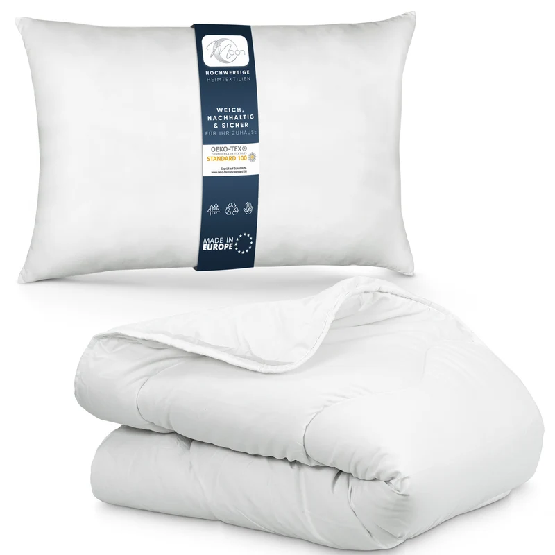 MOON Bettenset Ganzjahresdecke inkl. Kopfkissen 100% Polyester