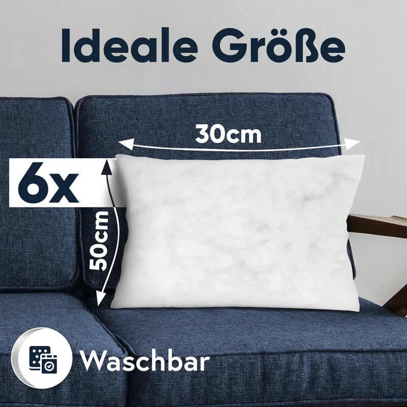 6er Pack Füllkissen Innenkissen fest gefüllt Hohlfaser Polyester Nonwoven Moon