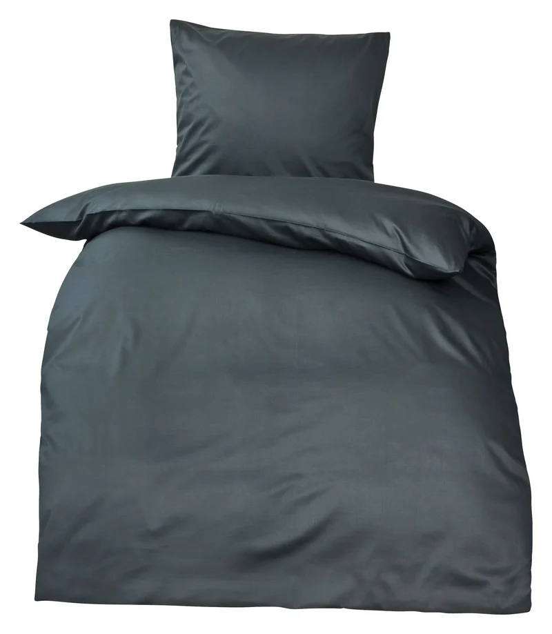 Bettwäsche Mako Satin und Kissenbezüge 100% Baumwolle glatt 130g/m² Moon Premium
