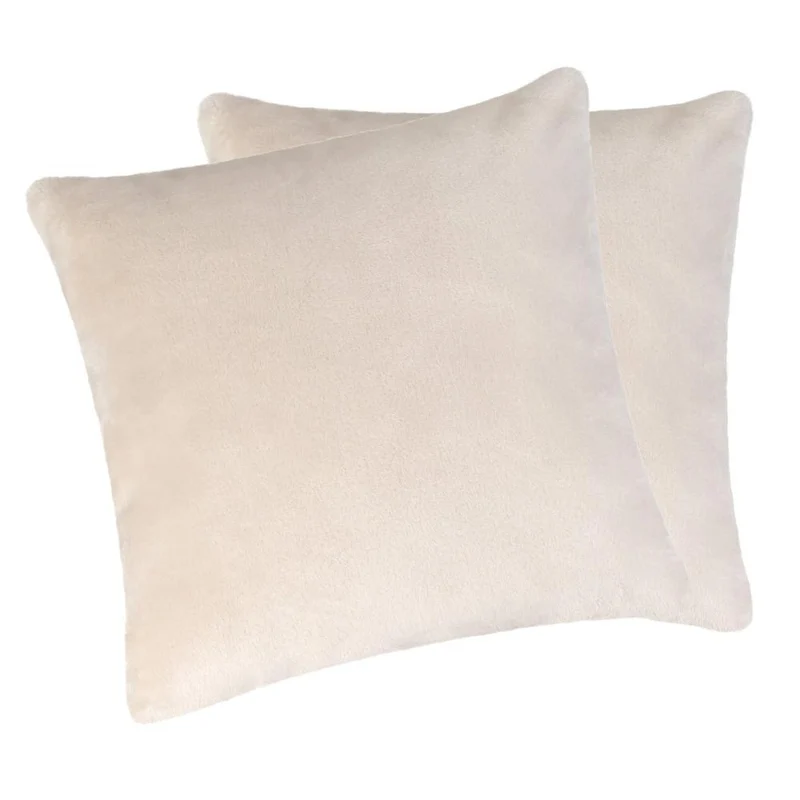 2er Pack Kissenbezug 50x50 cm Cashmere Feeling Kissenhülle 500g/m² Moon Flanell