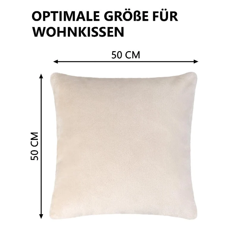 2er Pack Kissenbezug 50x50 cm Cashmere Feeling Kissenhülle 500g/m² Moon Flanell