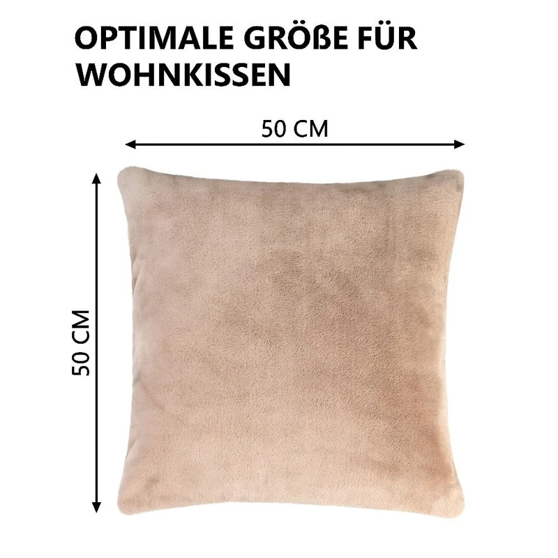 2er Pack Kissenbezug 50x50 cm Cashmere Feeling Kissenhülle 500g/m² Moon Flanell