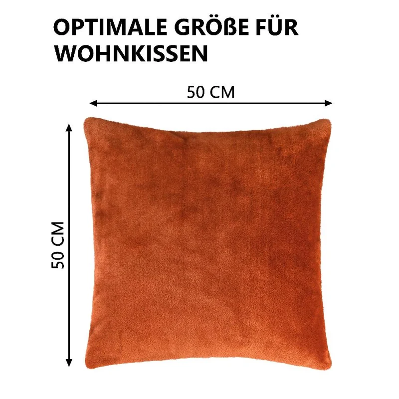 2er Pack Kissenbezug 50x50 cm Cashmere Feeling Kissenhülle 500g/m² Moon Flanell