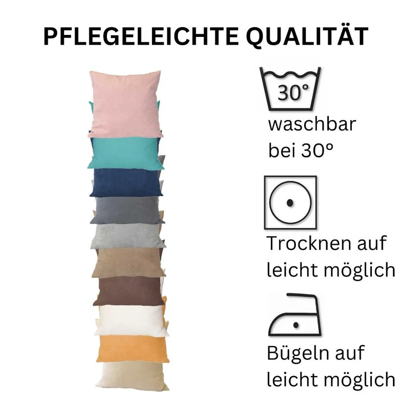 2er Pack Kissenhüllen 40x40, 50x50, 60x60 cm Reißverschluss Kissenbezüge MOON