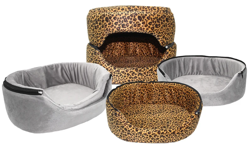 Empress Cat 3in1 Katzenhöhle Katzenbett Leopard Luxusbett 35x45 cm