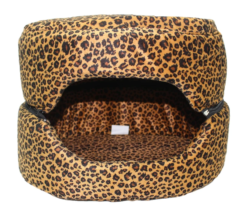 Empress Cat 3in1 Katzenhöhle Katzenbett Leopard Luxusbett 35x45 cm