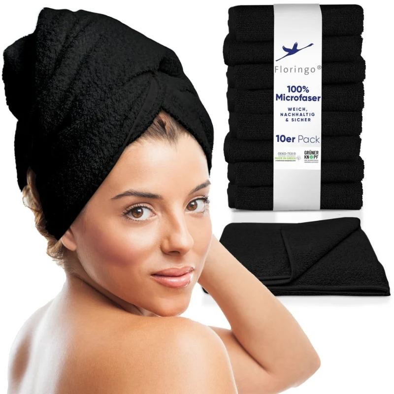 10er Pack Friseurtuch Handtücher Microfaser mit saugstarker Oberfläche Floringo