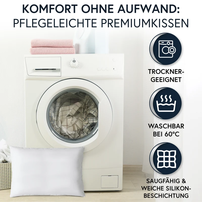 MOON Luxury 6er Pack Perkal Füllkissen, Innenkissen, Sofakissen mit Hülle aus 100% Baumwolle