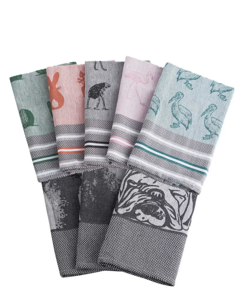 Moon Luxury 4er Pack Geschirrtücher Küchentücher 50x70 cm 100% Baumwolle Muster