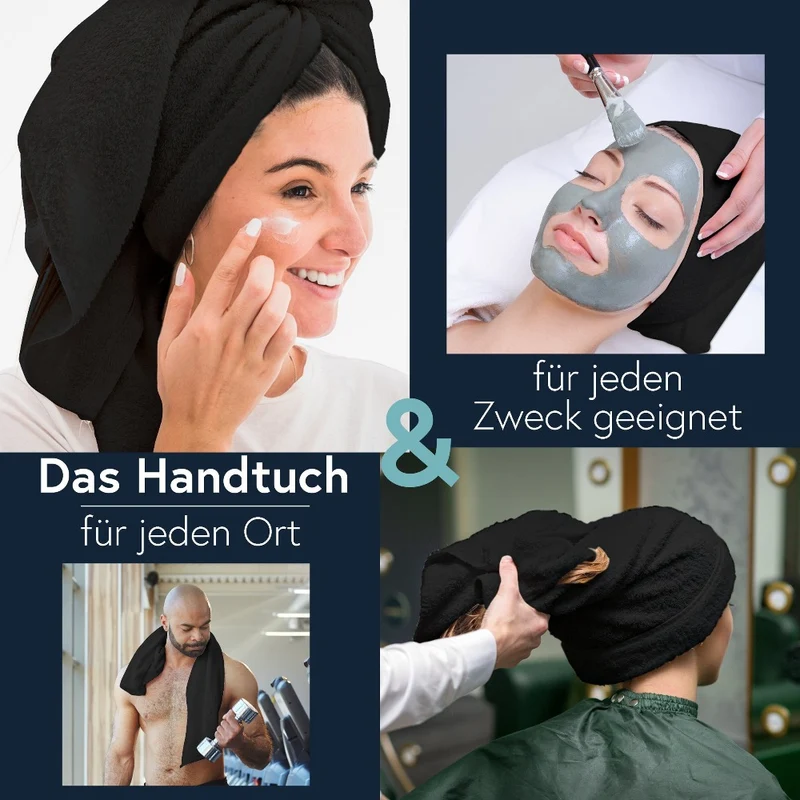 Floringo 5er Pack Microfaser Friseur Handtücher mit saugstarker Oberfläche