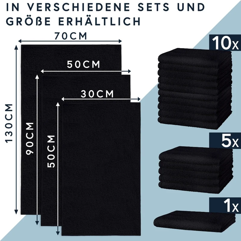 Floringo 5er Pack Microfaser Friseur Handtücher mit saugstarker Oberfläche