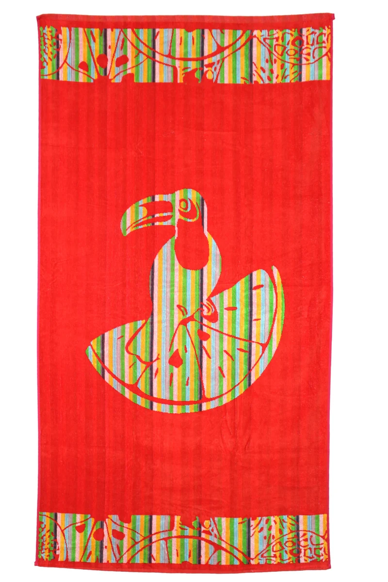 P.K. Collection Velours Strandhandtuch bunt Strandtuch 90x165 cm Strandlaken