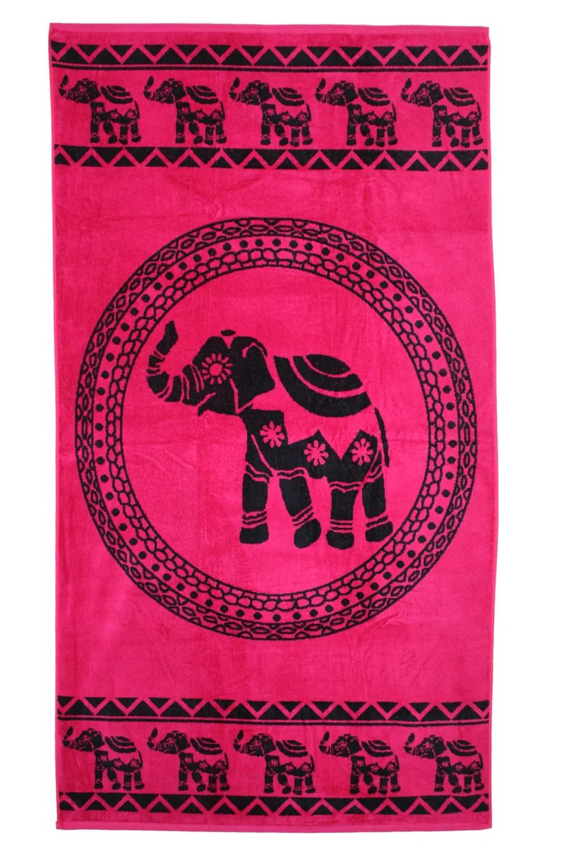 P.K. Collection Velours Strandhandtuch bunt Strandtuch 90x165 cm Strandlaken