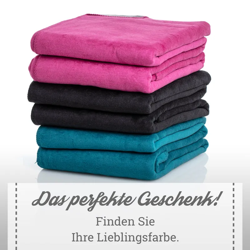 Moon Doubleface Kuscheldecke Wohndecke Baumwollmix ca 220x240cm gekettelter Rand
