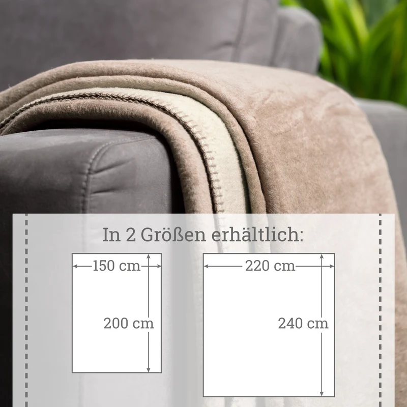 Moon Doubleface Kuscheldecke Wohndecke Baumwollmix ca 220x240cm gekettelter Rand