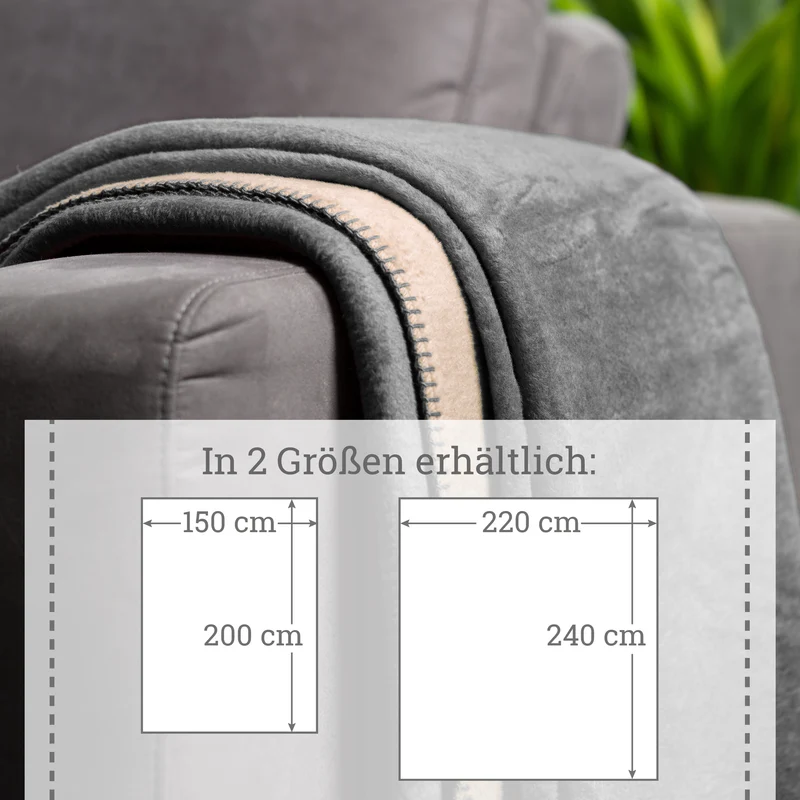 Moon Doubleface Kuscheldecke Wohndecke Baumwollmix ca 220x240cm gekettelter Rand