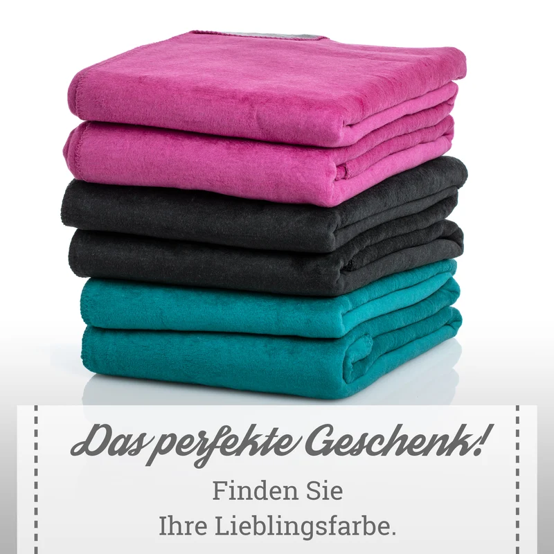 Moon Doubleface Kuscheldecke Wohndecke Baumwollmix ca 220x240cm gekettelter Rand