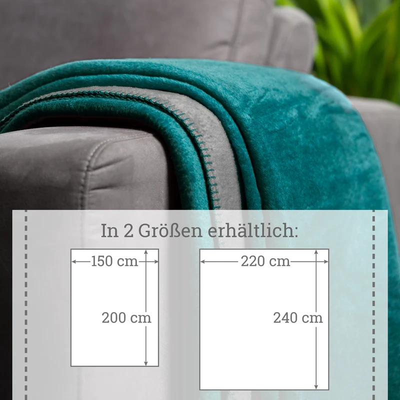 Moon Doubleface Kuscheldecke Wohndecke Baumwollmix ca 220x240cm gekettelter Rand