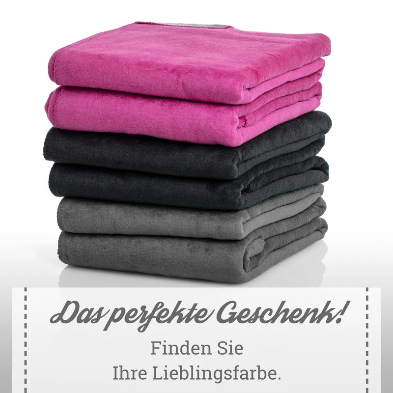 Moon Doubleface Kuscheldecke Wohndecke Baumwollmix ca 220x240cm gekettelter Rand