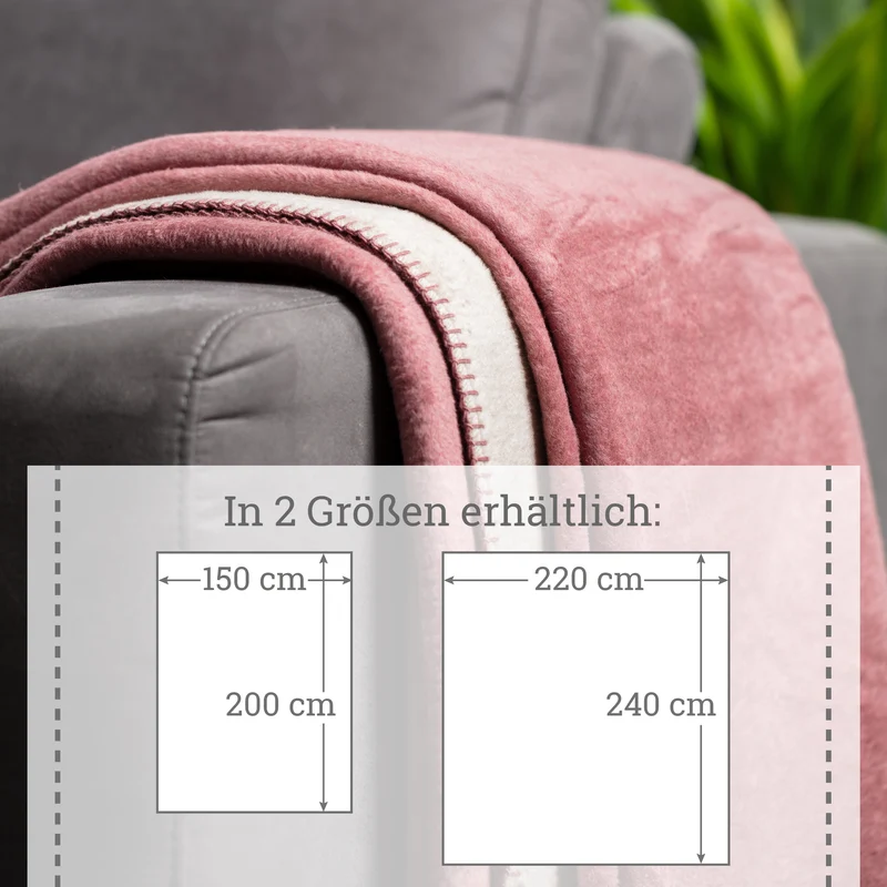 Moon Doubleface Kuscheldecke Wohndecke Baumwollmix ca 220x240cm gekettelter Rand