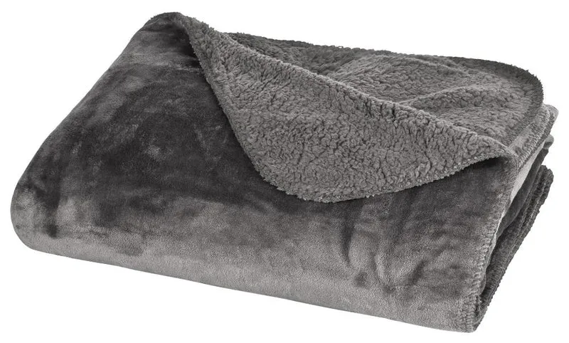 Vivid Flanell Sherpa Wendedecke Kuscheldecke 150x200cm Lammflor-Optik